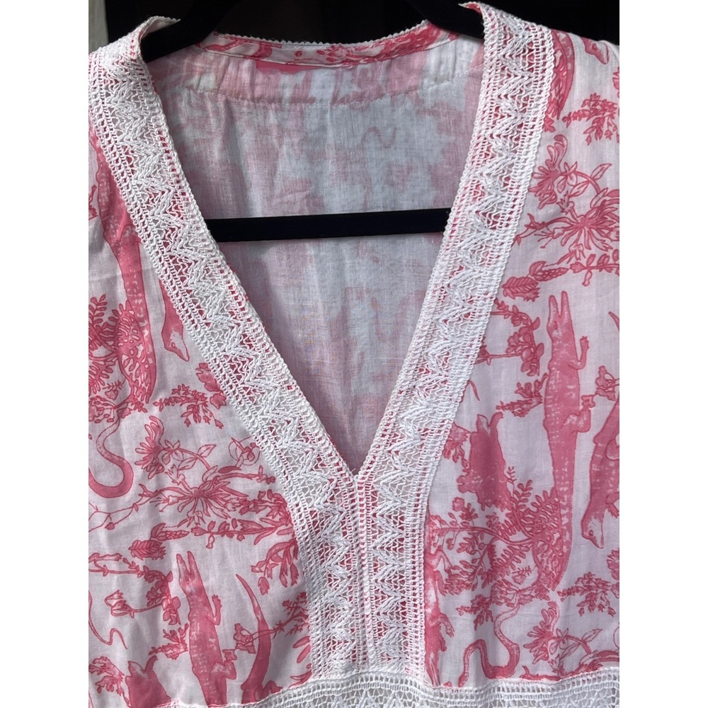 Just Darviny Aziza Long Dress Bayou Hibiscus Sz M - Picture 4 of 7